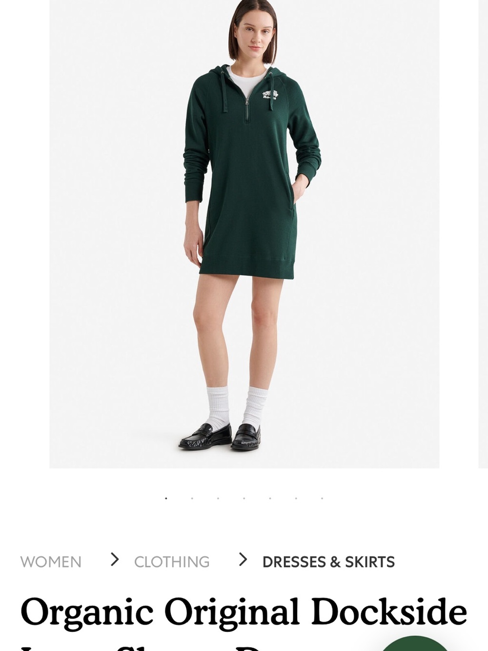 Roots Forest Green Hooded Mini Dress